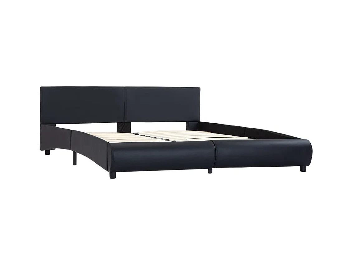 Struttura letto con LED senza materasso nero 180x200 cm