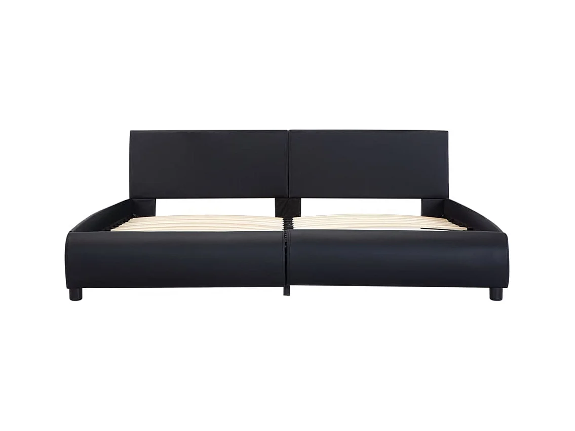 Struttura letto con LED senza materasso nero 180x200 cm
