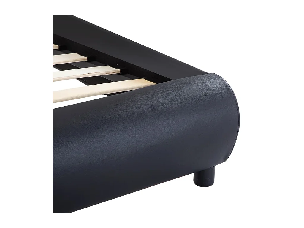 Struttura letto con LED senza materasso nero 180x200 cm