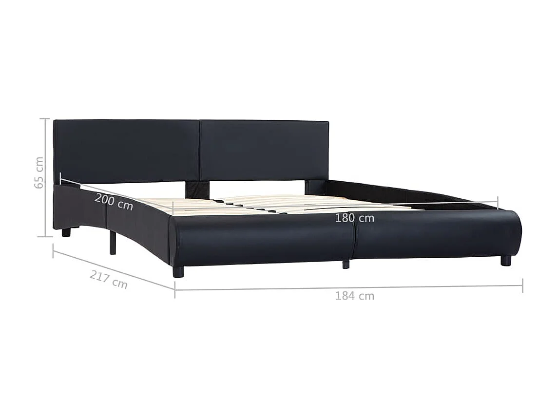 Bedframe met LED zonder matras zwart 180x200 cm