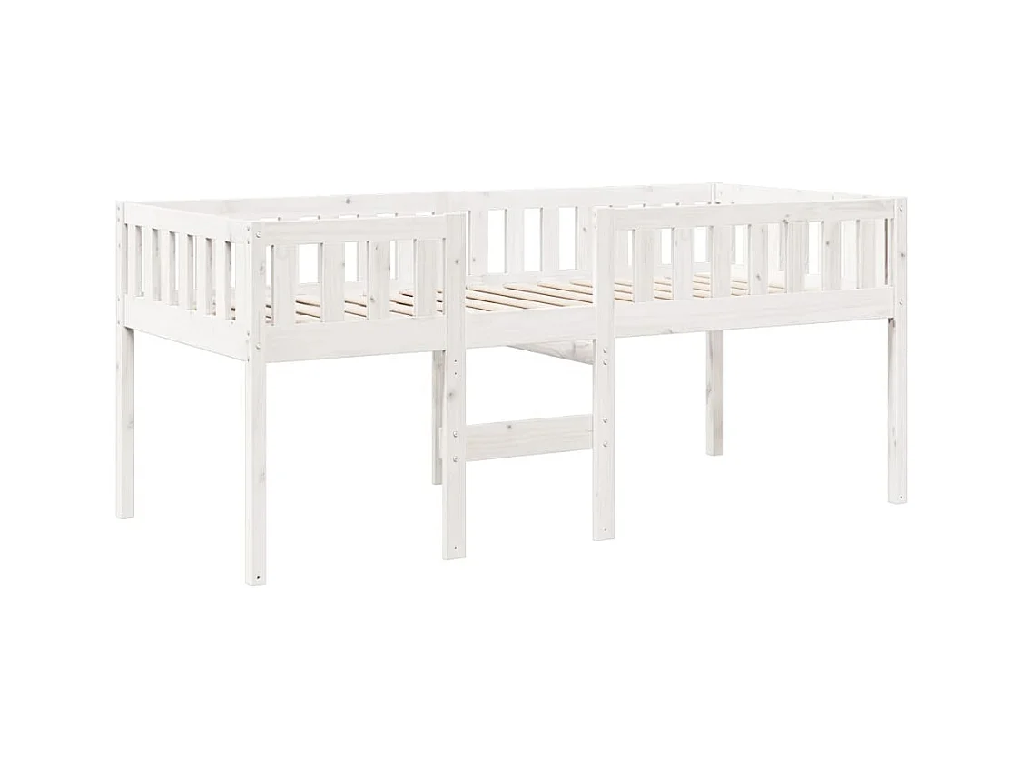 Letto per bambini senza materasso bianco 75x190cm in legno massello di pino