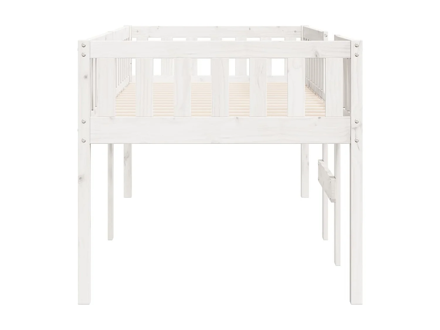 Lit pour enfants sans matelas blanc 75x190cm bois de pin massif
