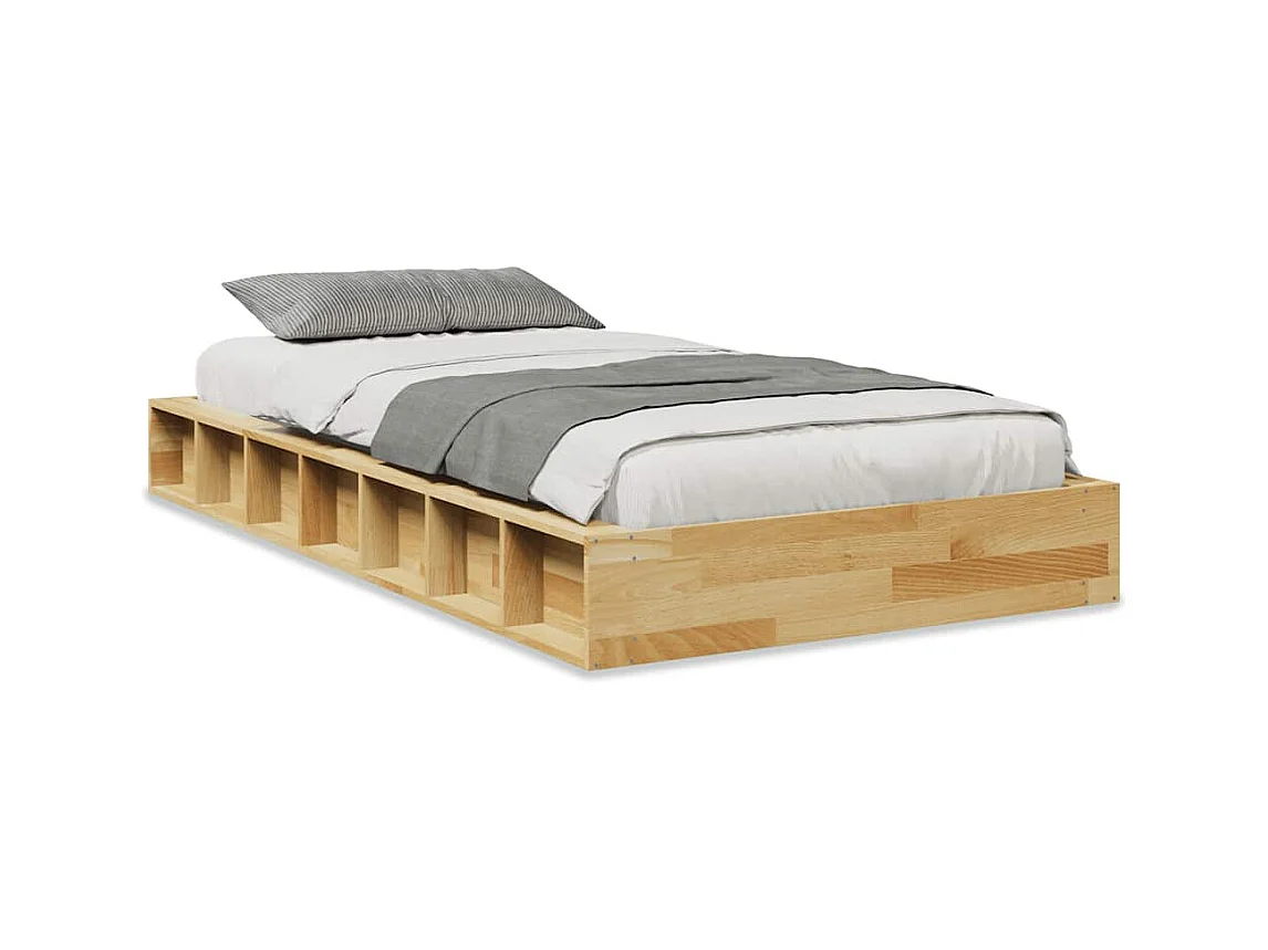 Cadre de lit sans matelas 100x200 cm bois massif de chêne