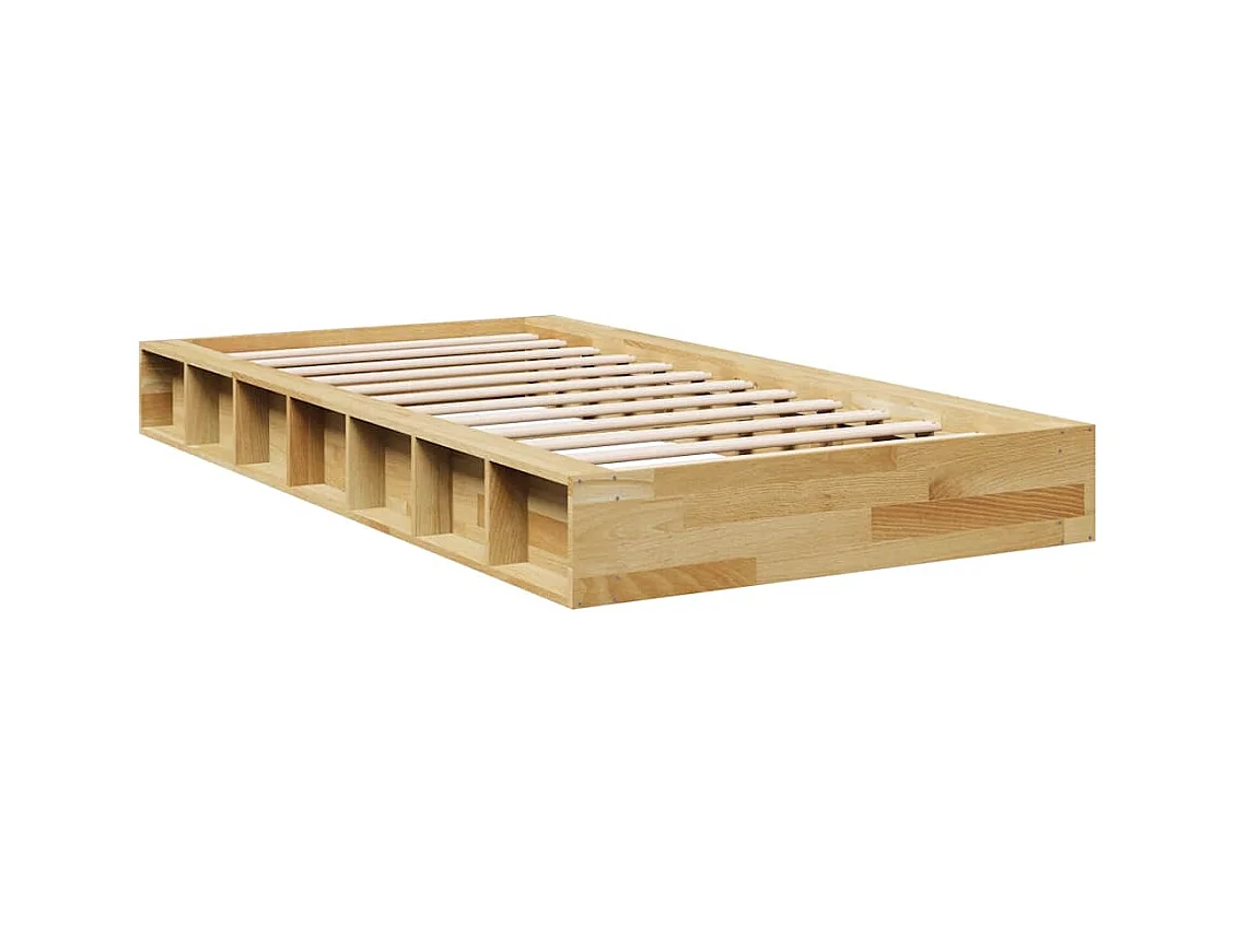Cadre de lit sans matelas 100x200 cm bois massif de chêne