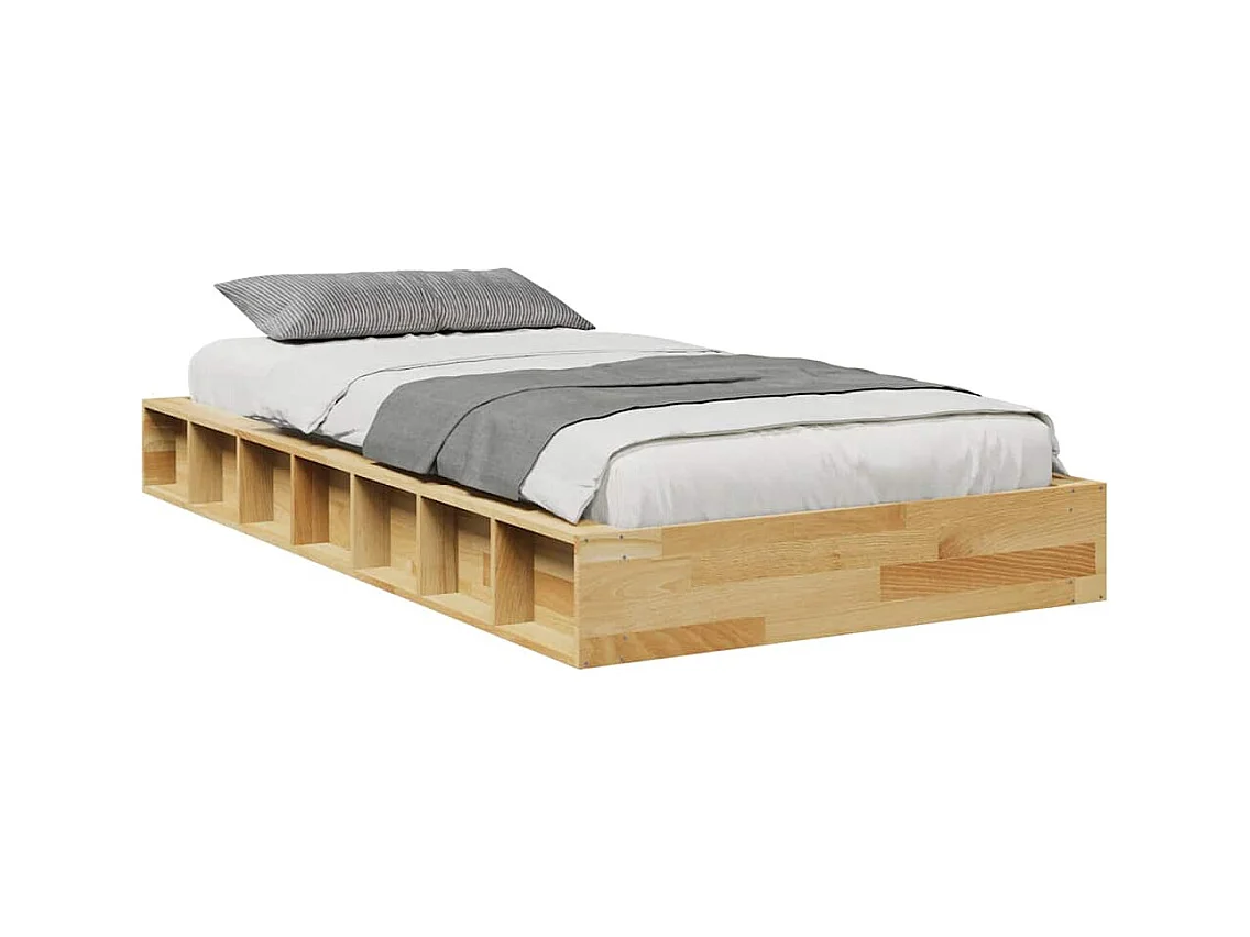 Cadre de lit sans matelas 100x200 cm bois massif de chêne