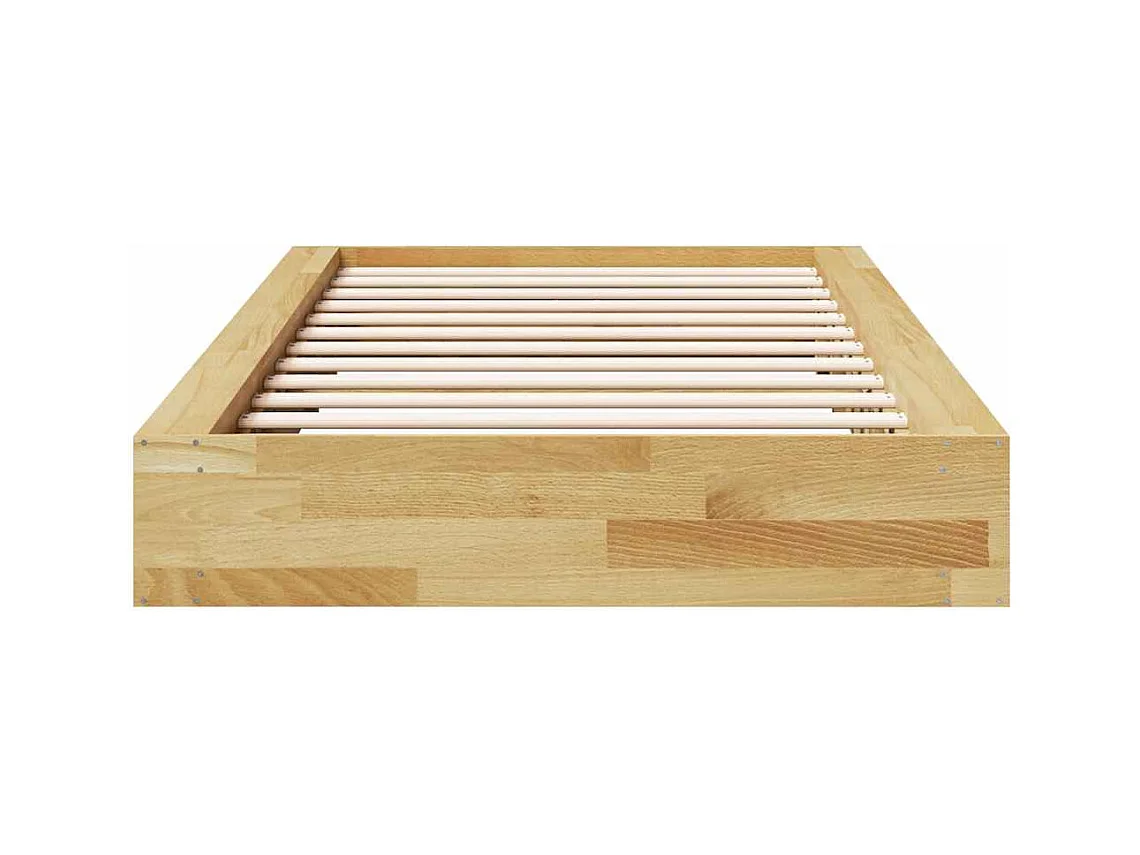 Cadre de lit sans matelas 100x200 cm bois massif de chêne