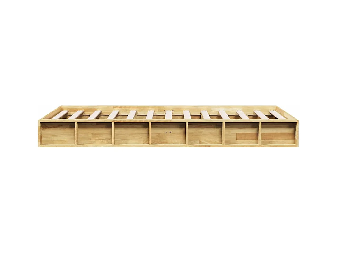 Cadre de lit sans matelas 100x200 cm bois massif de chêne