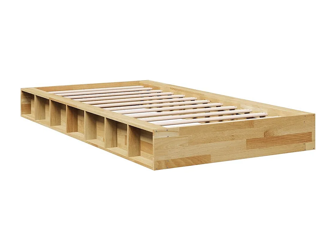 Cadre de lit sans matelas 100x200 cm bois massif de chêne