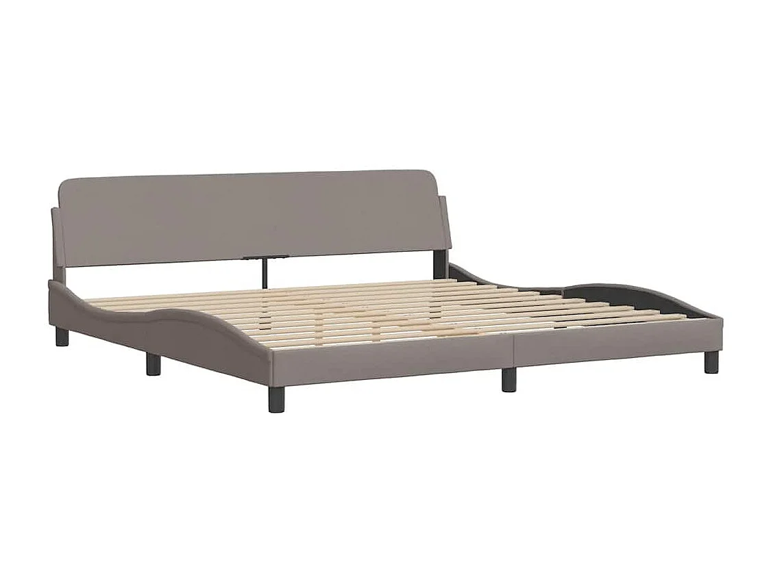 Cadre de lit sans matelas taupe 200x200 cm tissu