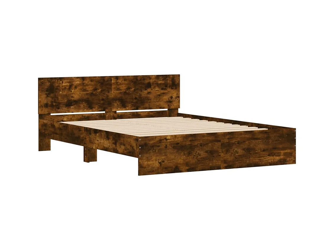 Bedframe zonder matras gerookt eiken 140x190 cm
