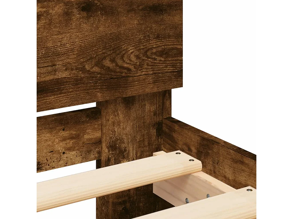 Estructura de cama sin colchón roble ahumado 140x190 cm
