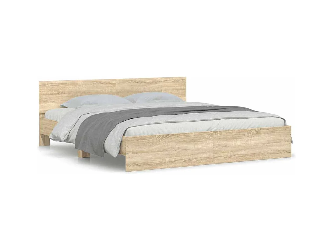 Struttura letto senza materasso Sonoma rovere 160x200 cm