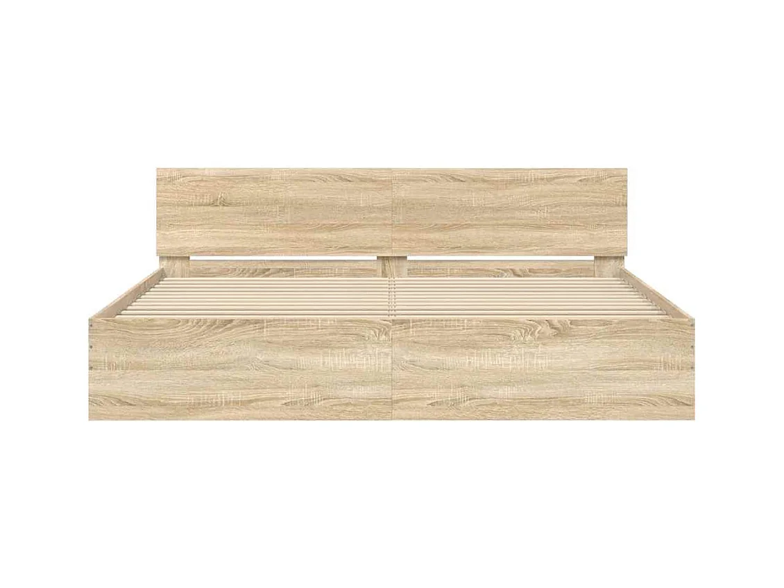 Struttura letto senza materasso Sonoma rovere 160x200 cm