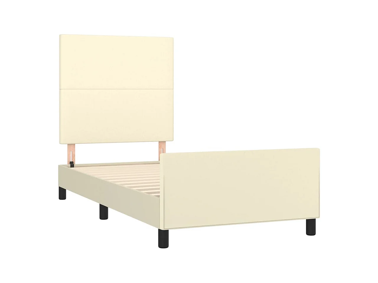 Bettgestell ohne Matratze creme 90x200 cm Kunstleder