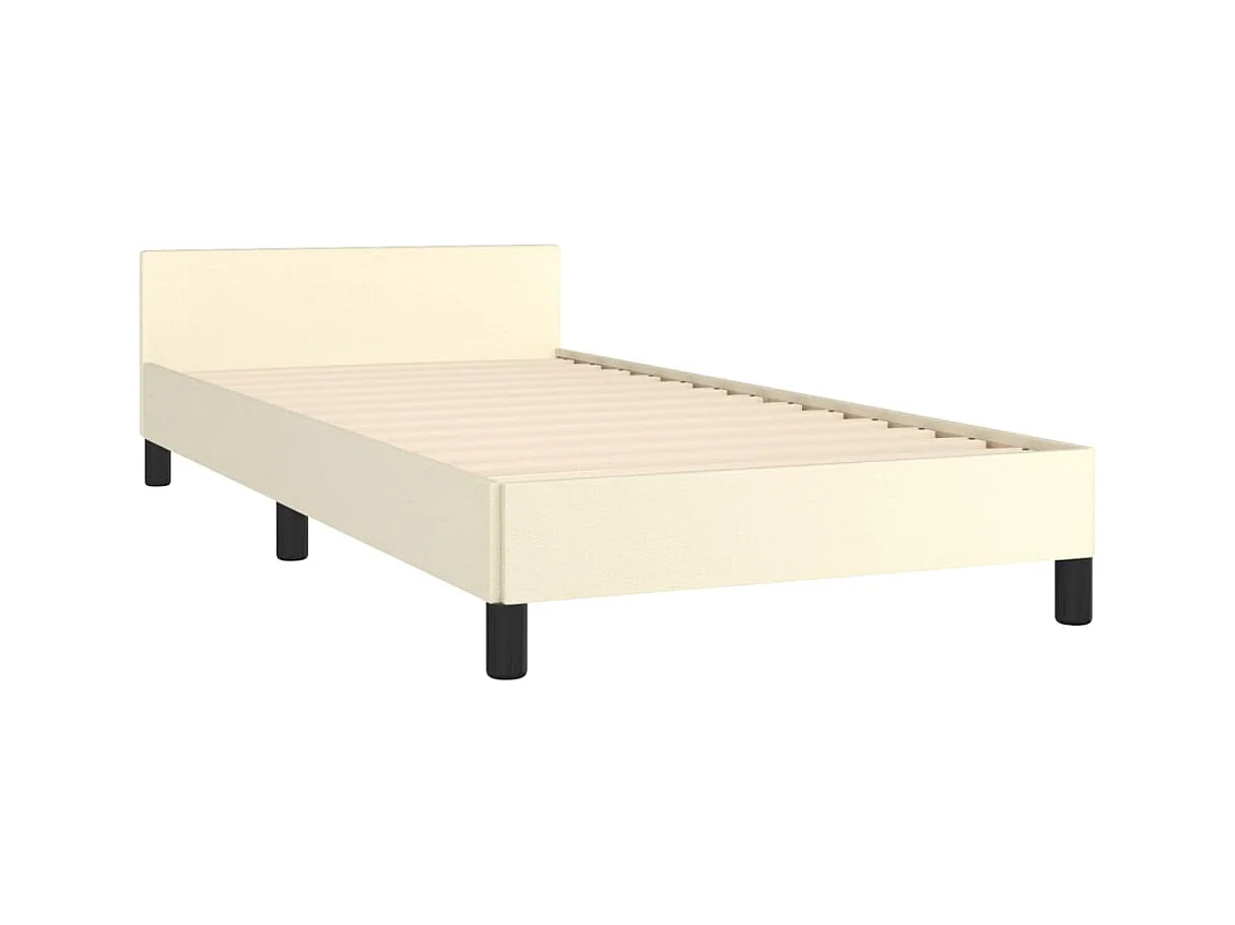 Bettgestell ohne Matratze creme 90x200 cm Kunstleder