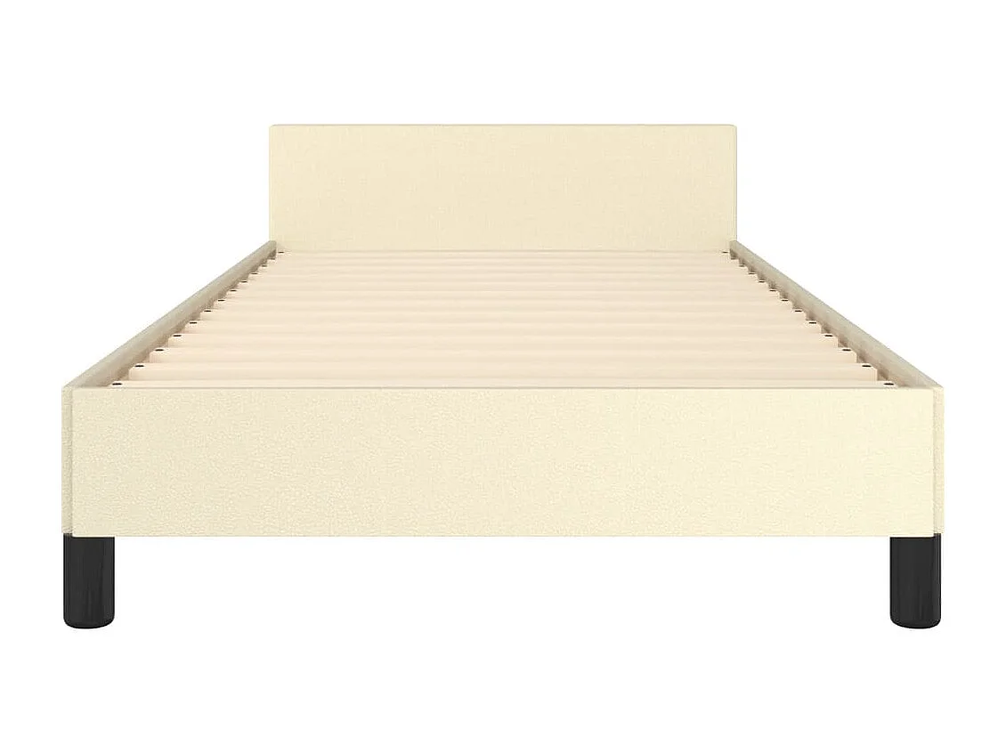 Bedframe zonder matras crème 90x200 cm kunstleer