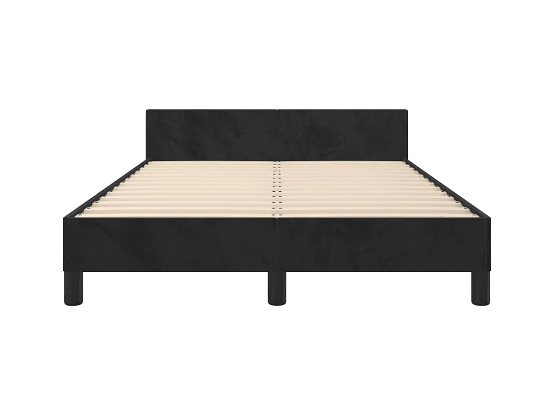 Struttura letto senza materasso nero 120x190 cm velluto