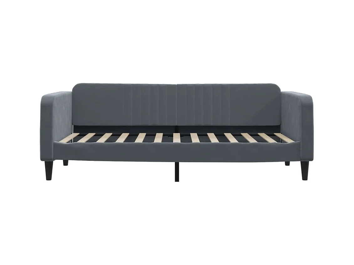 Lit de repos sans matelas gris foncé 100x200 cm velours