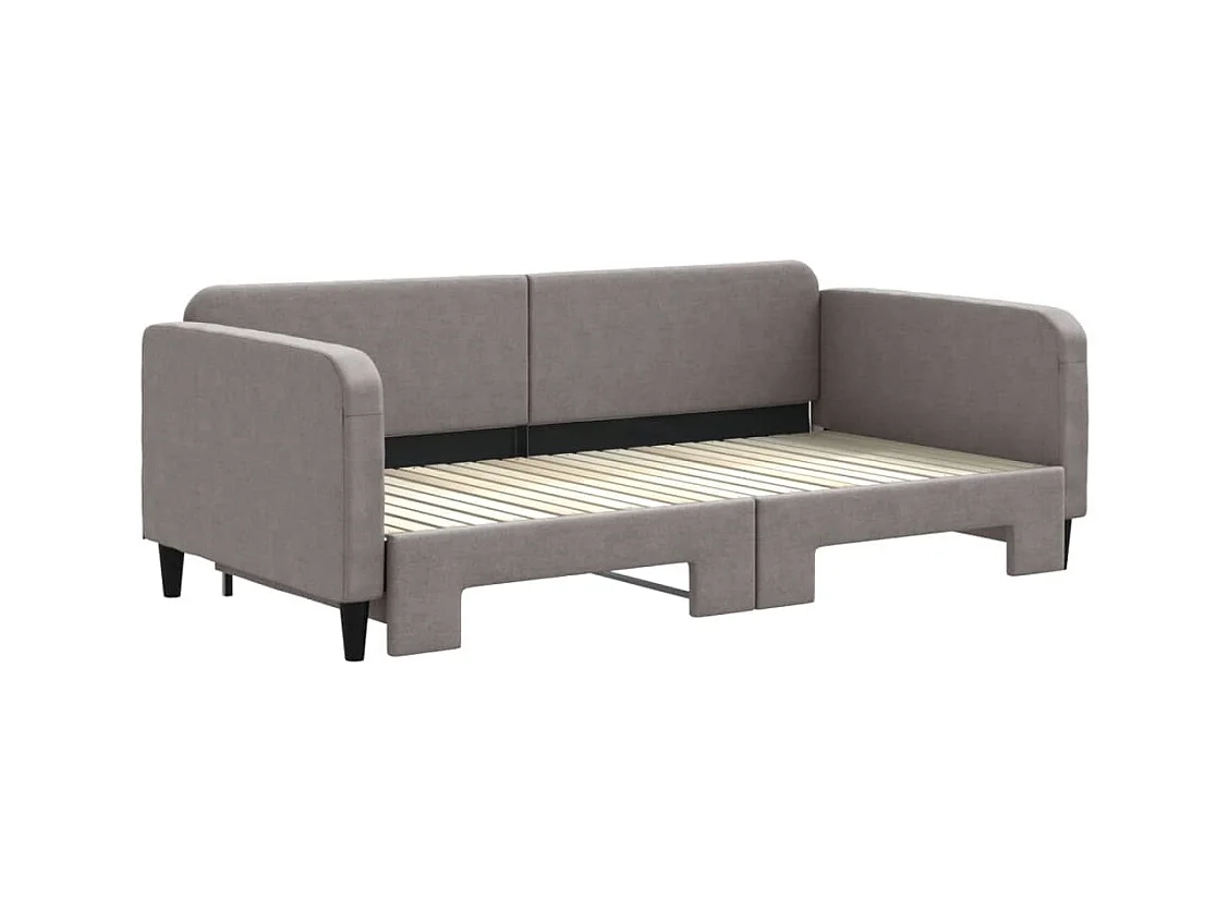Divano letto con letto estraibile in tessuto tortora 100x200 cm