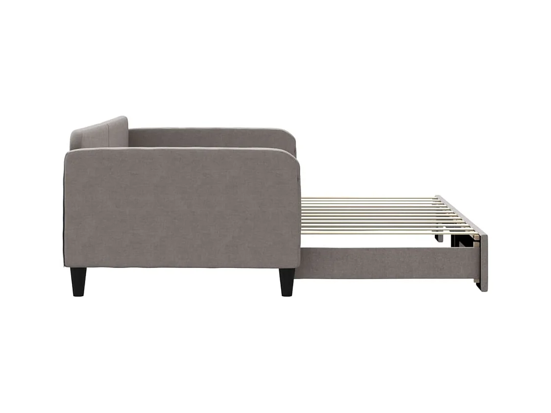 Divano letto con letto estraibile in tessuto tortora 100x200 cm