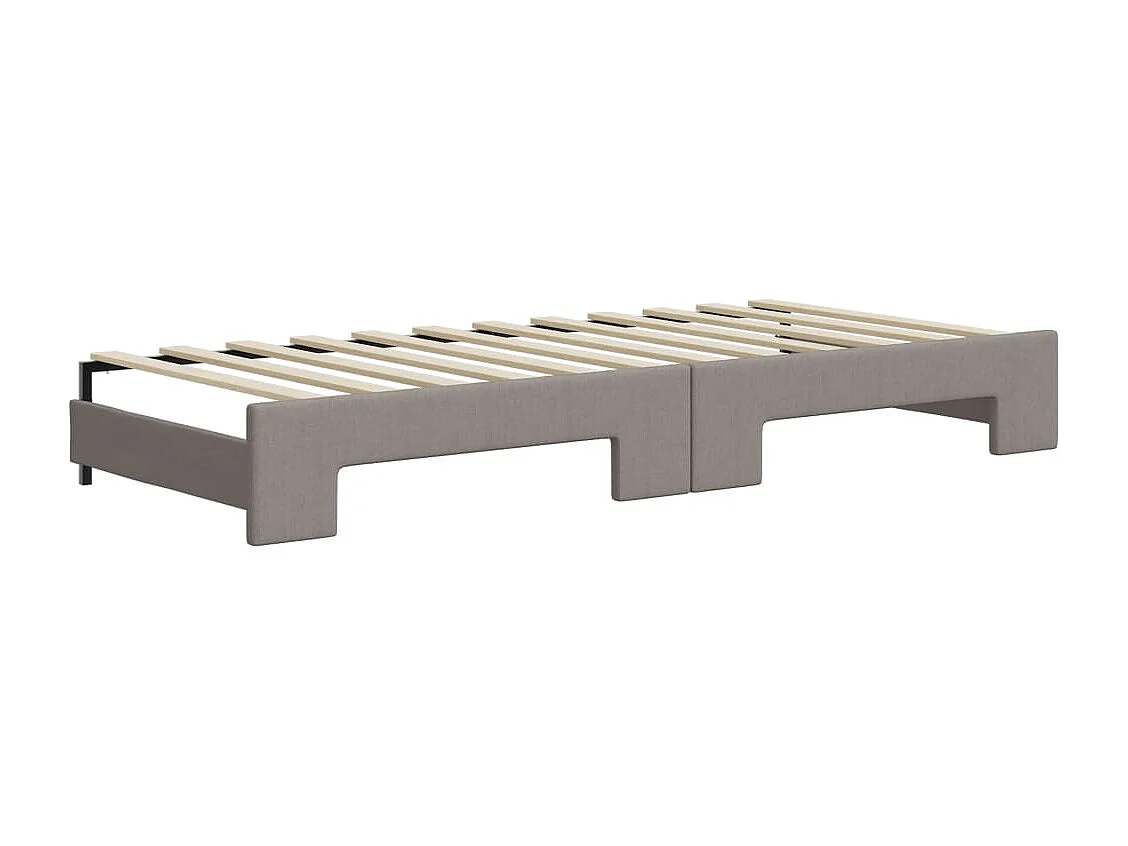 Divano letto con letto estraibile in tessuto tortora 100x200 cm