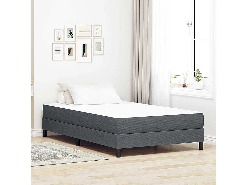 Matelas de Lit avec matelas Gris 120 x 200 cm tissu
