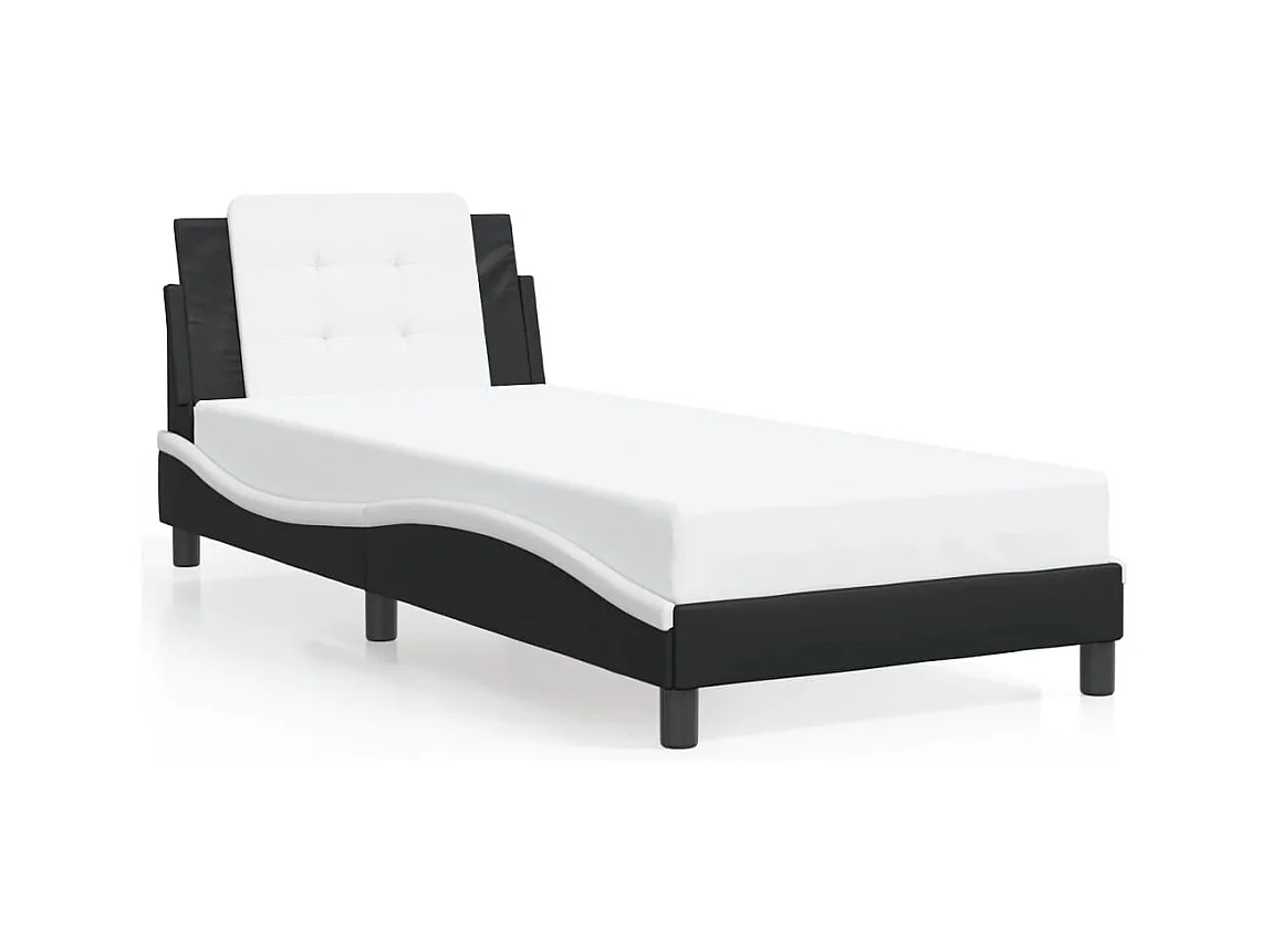 Struttura letto con LED senza materasso nero e bianco 90x190 cm
