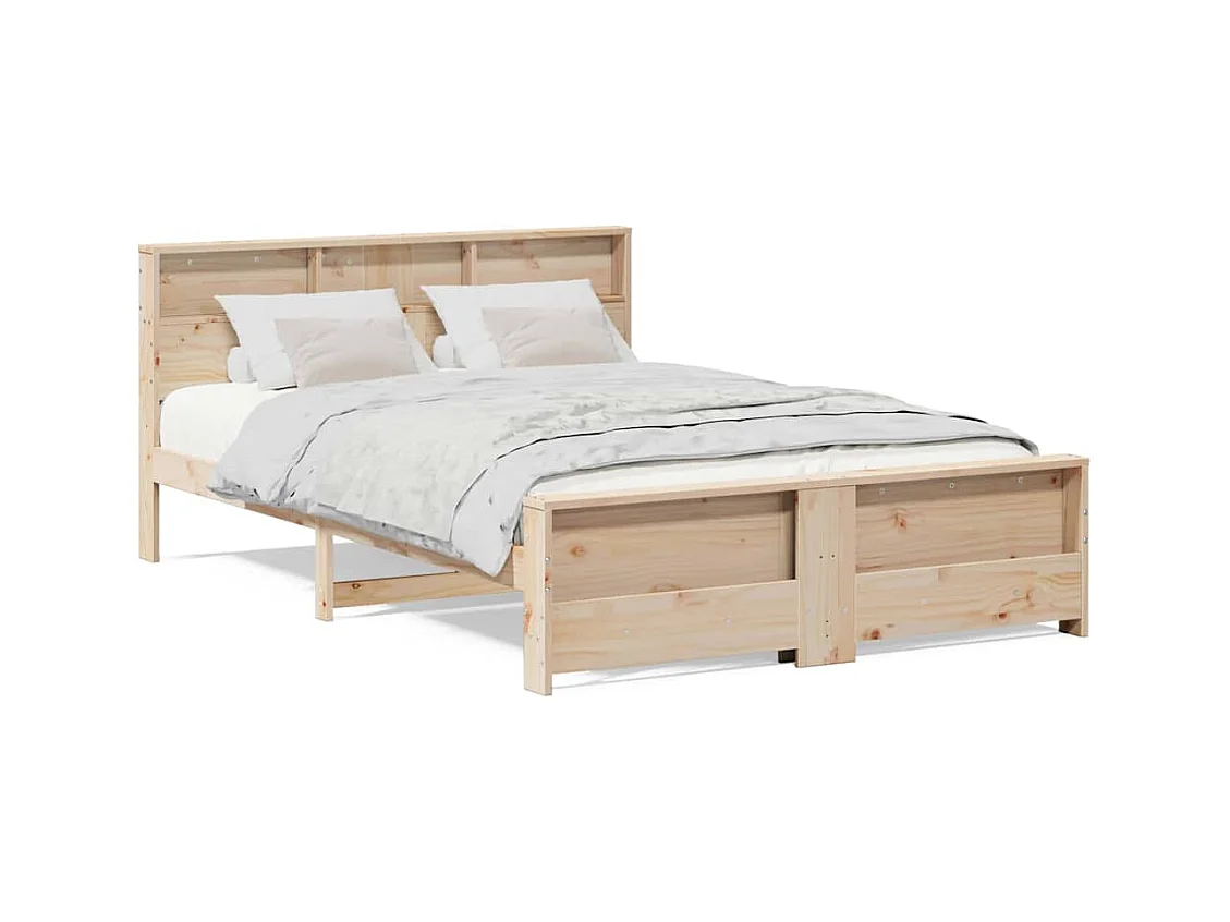 Bruin bedframe 160 x 200 cm massief grenenhout