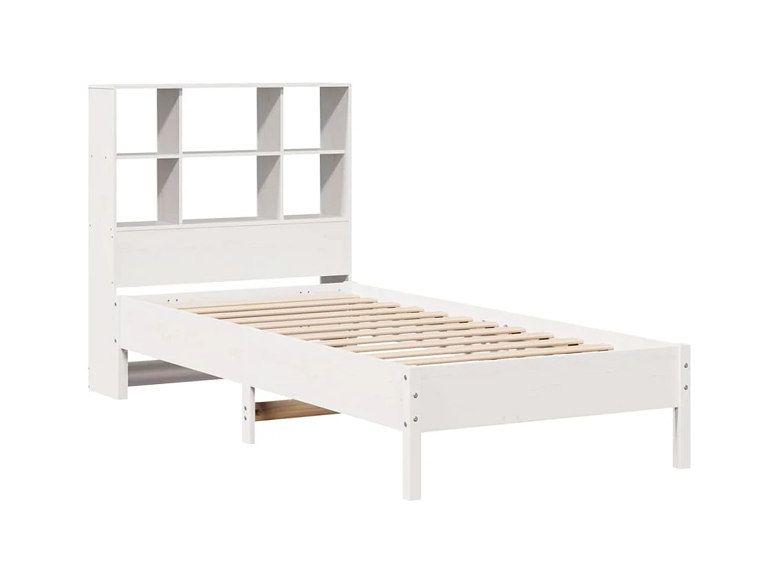 Wit boekenkastbed zonder matras 90x190cm massief grenenhout
