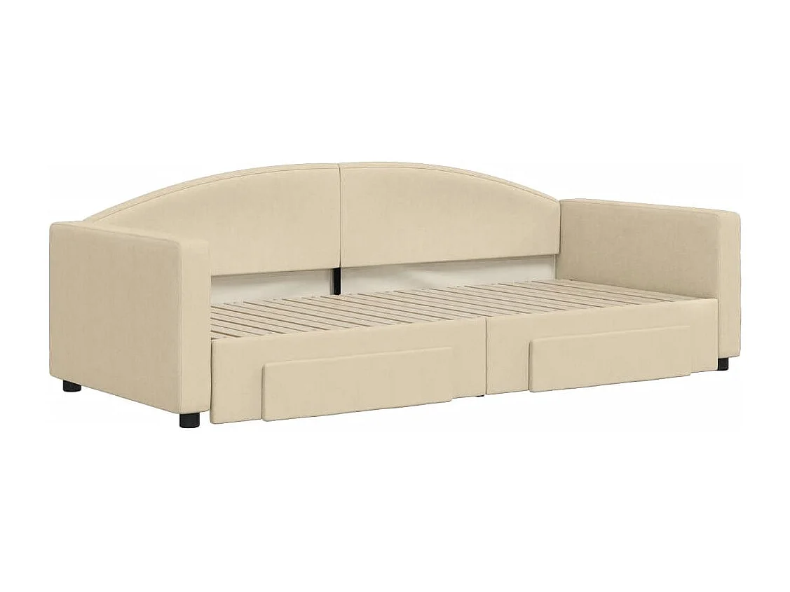 Dagbed met onderschuifbed en lades zonder crème matras 90x200cm