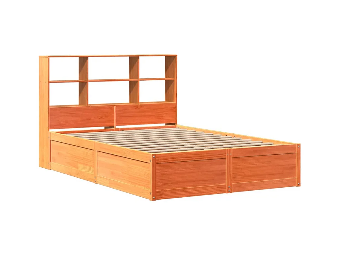 Bedframe zonder matras, bruine was, 140x200cm, massief grenenhout