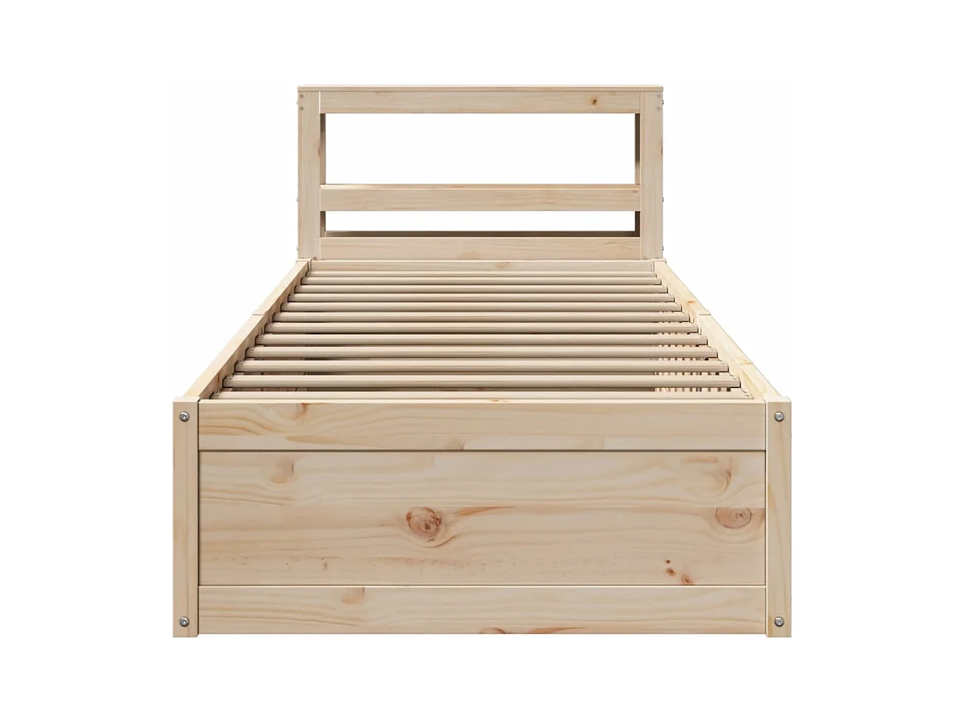 Bedframe met hoofdbord 90x190 cm massief grenenhout