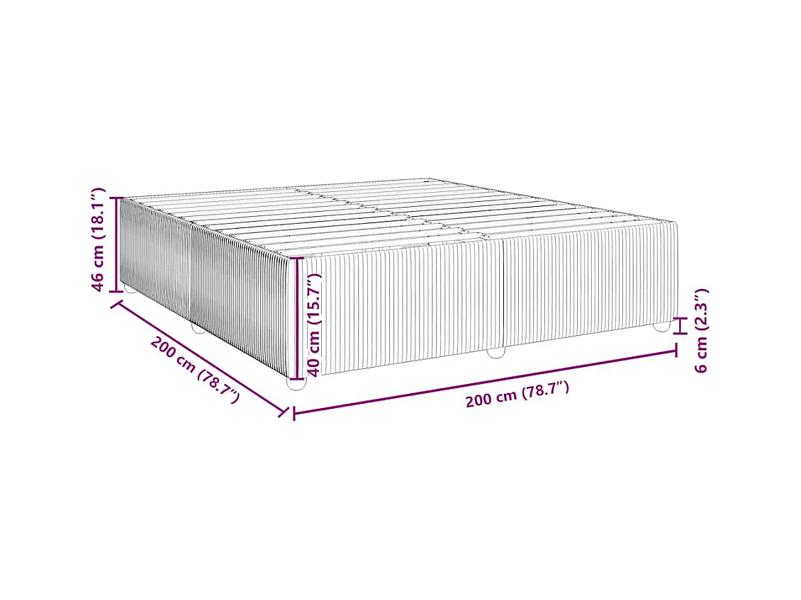 Bettgestell ohne Matratze dunkelgrau 200x200 cm Samt