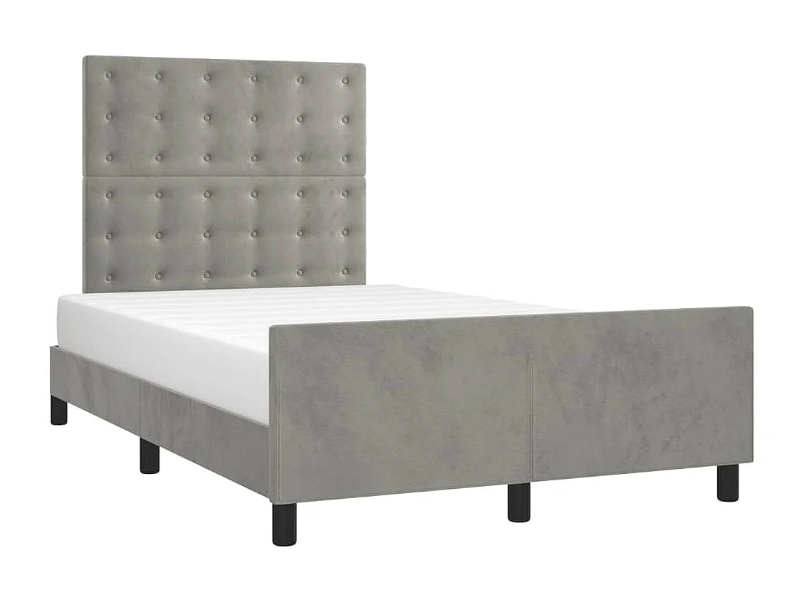 Estructura de cama sin colchón gris claro 120x190 cm terciopelo