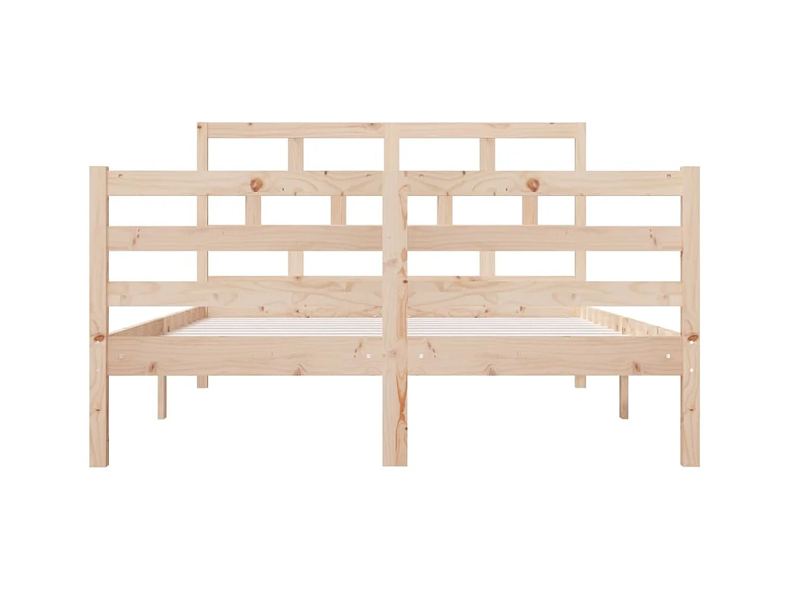 Estructura de cama de madera maciza sin colchón