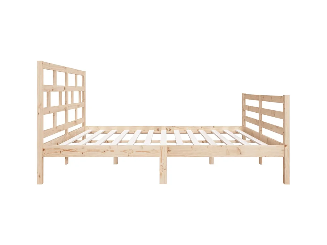 Estructura de cama de madera maciza sin colchón