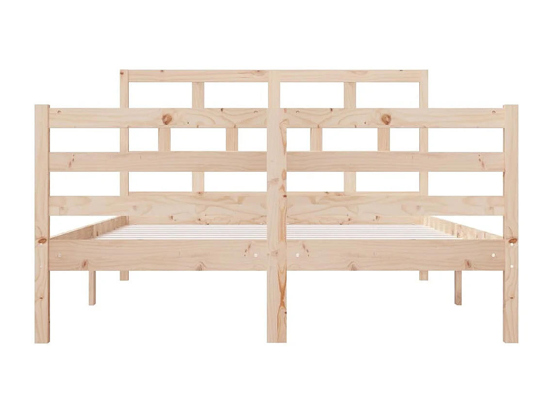 Estructura de cama de madera maciza sin colchón