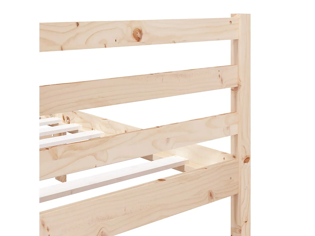 Estructura de cama de madera maciza sin colchón