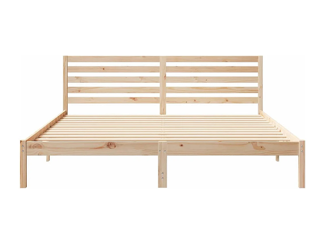 Bruin bedframe 200 x 200 cm massief grenenhout