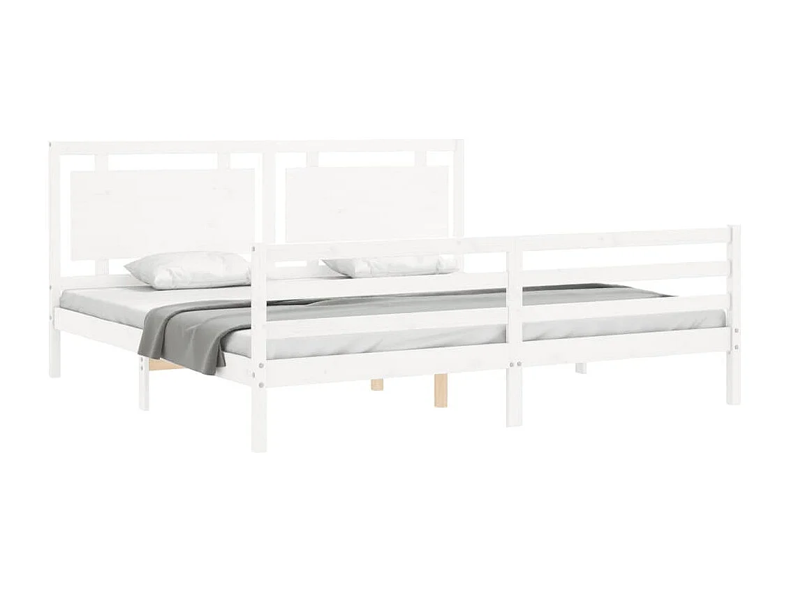 Cadre de lit sans matelas blanc 200x200 cm bois massif