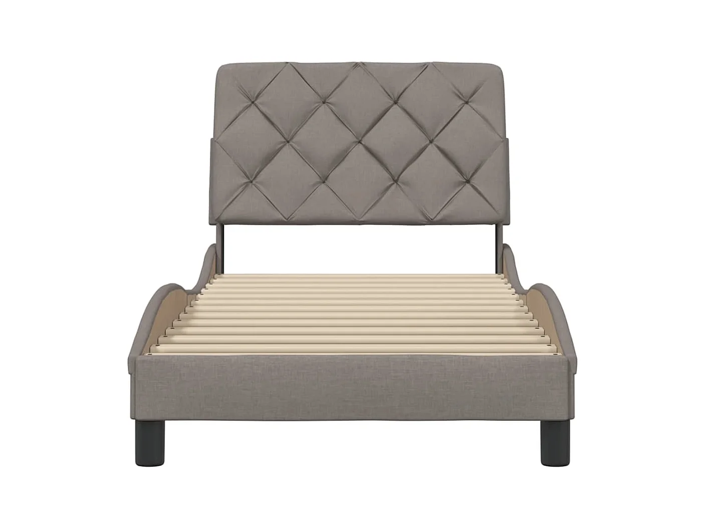 Cadre de lit sans matelas taupe 90x200 cm tissu