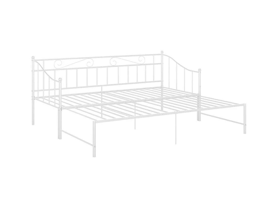 Cadre de canapé-lit extensible sans matelas blanc 90x200 cm