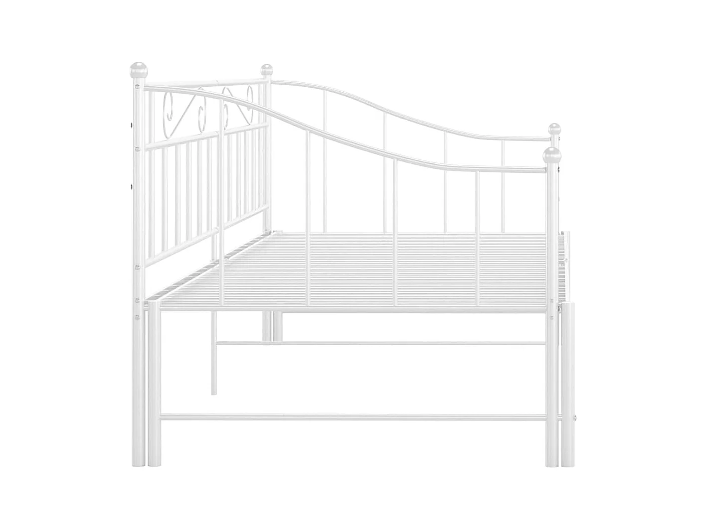 Cadre de canapé-lit extensible sans matelas blanc 90x200 cm