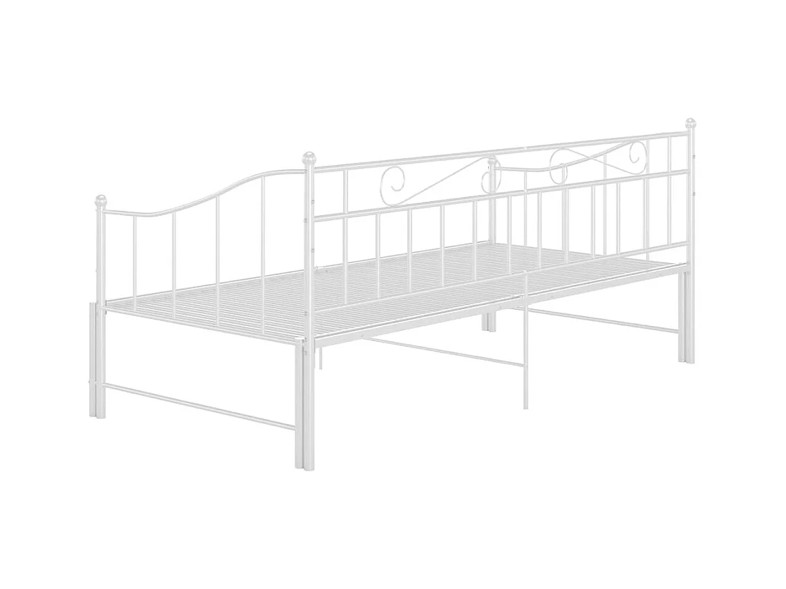 Cadre de canapé-lit extensible sans matelas blanc 90x200 cm