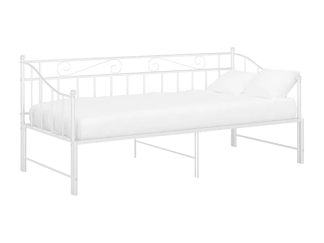 Uitschuifbaar slaapbankframe zonder matras wit 90x200 cm