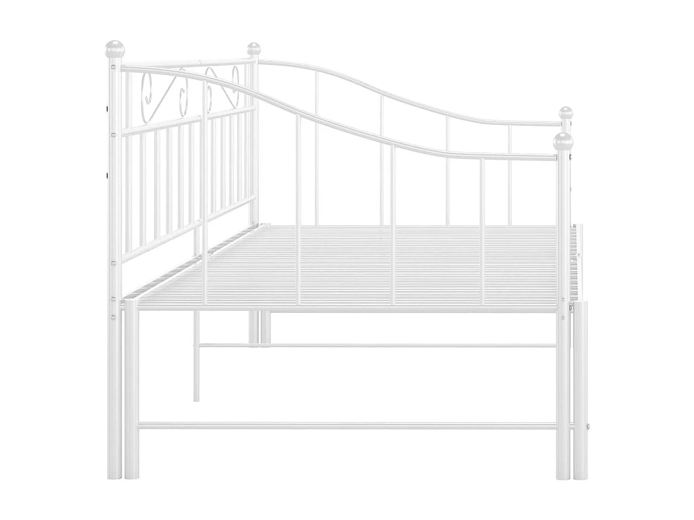 Uitschuifbaar slaapbankframe zonder matras wit 90x200 cm