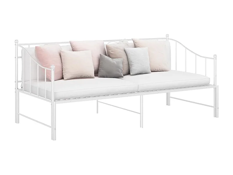 Struttura divano letto estensibile senza materasso bianco 90x200 cm