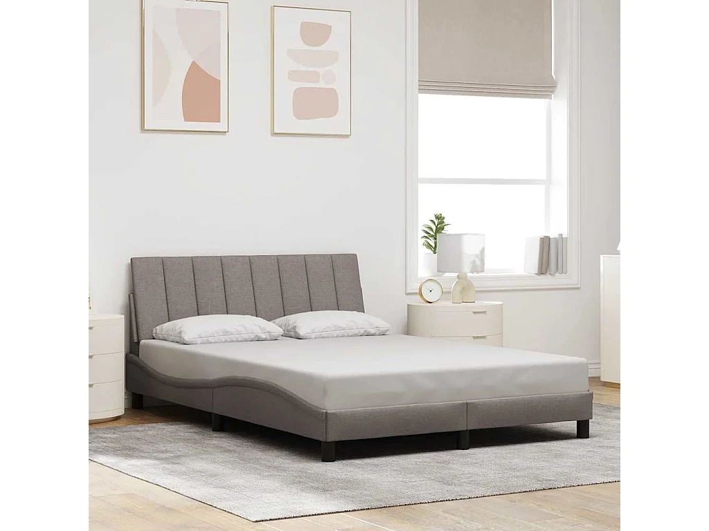 Bedframe zonder matras taupe 140x200 cm stof
