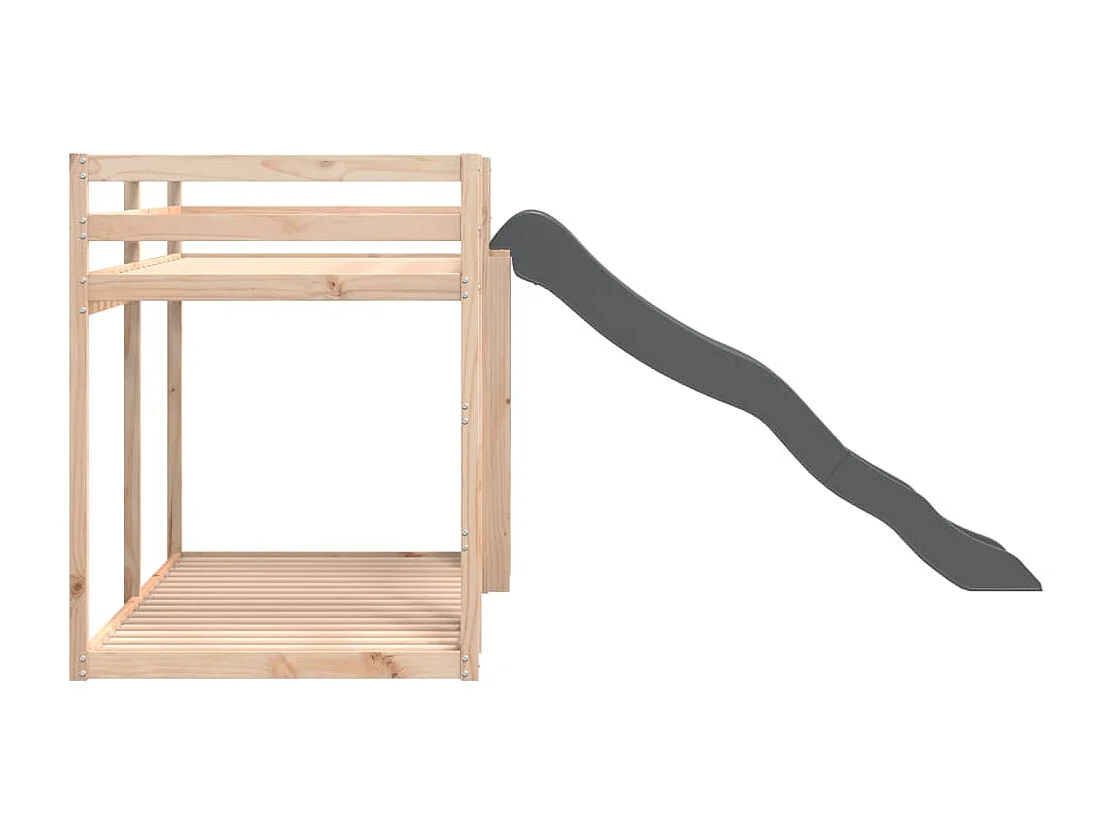 Letto a castello con scivolo e scaletta senza materasso 90x190 cm