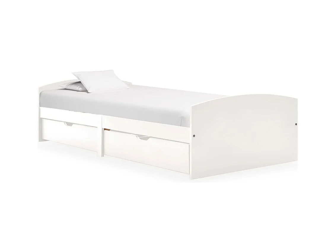 Bedframe met 2 lades zonder matras wit 90x200 cm